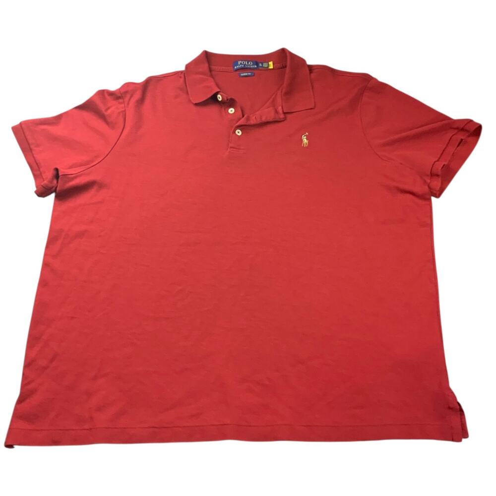 Polo Ralph Lauren Classic Fit XL Red Polo Shirt Flesh Pony Cotton Men